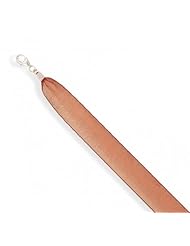 MMA Silver - 16 inch+ 2 inch Extension Brown Ribbon Necklace