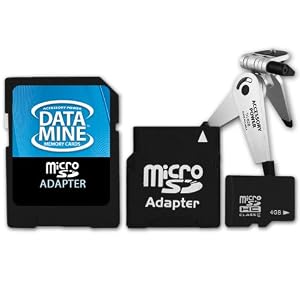 Blazing 4GB MicroSD Memory Card with MiniSD & StandardSD Adapters for Samsung CL65 / DualView TL220 / DualView TL225 and More Digital Cameras ***Includes Mini Tripod***