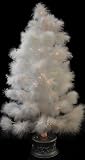 32 Snow White Feather Fiber Optic Christmas Tree