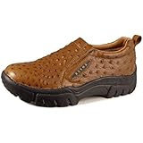 Roper Men's Performance Ostrich Print Slip-On Shoes Round Toe