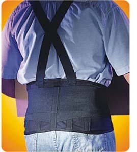 Mesh Industrial Back Support Black With Suspenders, Small