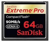 Sandisk 64GB SanDisk Extreme Pro CompactFlash Card, 90MB/s (SDCFXP-064G-A91)