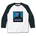 悪霊 ラグラン長袖Tシャツ(ホワイト×ブラック) M