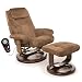 Relaxzen 60-078011 Leisure Massage Reclining Chair with Heat In Microsuede, Brown