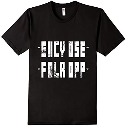 Men's EIIGY OSE A FOLR OPP Hidden Funny Joke Message Fck Off Medium Black
