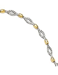 14k rhodium plated yellow gold Leslies Two tone Diamond cut Bracelet
