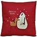 Pillow - Snowman Peace on Earth - Primitive Country Rustic Winter Christmas Embroidered Seasonal Decor