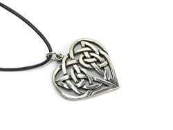 Heart Celtic Weave Pewter Pendant on Cord Necklace, The Celtic Collection
