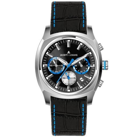 Jacques Lemans Sports Herren-Armbanduhr XL Panama Chronograph Leder 1-1556D Preisvergleich