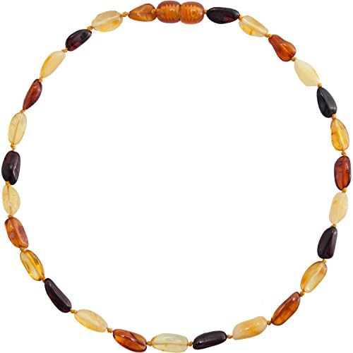 Amber Teething Necklace - Certified Authentic Baltic Amber - Amber Beads Work By Releasing Naturally Occurring Succinic Acid As an Anti-inflammatory - Also Helps Reduce Drooling - Satisfied Customer Guarantee