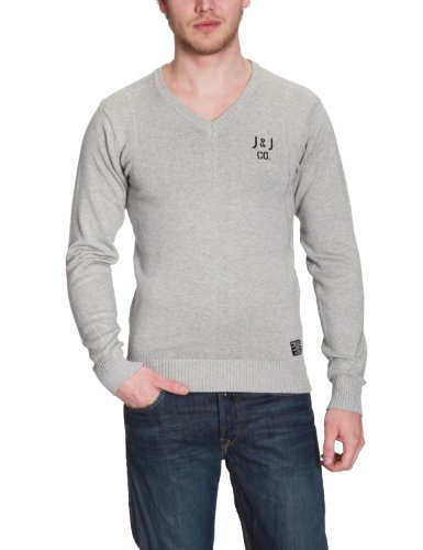 JACK & JONES Herren Pullover 12052328, Gr. 52/54 (L), Grau (LIGHT GREY MELANGE) Preisvergleich