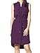 Allegra K Women's Single Breasted Drawstring Sleeveless Dress Purple S