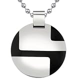 Perfection in Style: Designer Inspired Surgical Stainless Steel Enamel-finish Disc Pendant on a Stainless Steel Ball Chain for Men