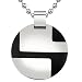 Perfection in Style: Designer Inspired Surgical Stainless Steel Enamel-finish Disc Pendant on a Stainless Steel Ball Chain for Men