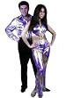 Costume Disco Shirt in Rainbow Lame