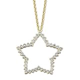 Search : 0.50 ct. 14K Yellow Gold Diamond Open Star Pendant