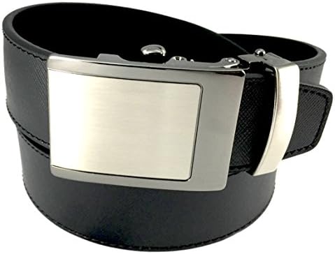 Rochet Belt Men's Genuine Leather Ratchet Belt (Black Leather with Deux Tonique Buckle)