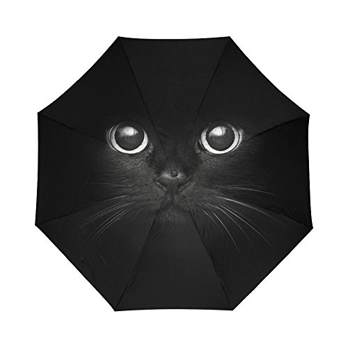 Smiling Face Design Funny Cat Face Custom Auto Foldable Umbrella Daily Use Travel Use Custom Umbrella Nice Gift for Someone