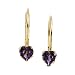 14K Yellow Gold Children's Amethyst Heart Earrings