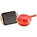 Le Creuset Cast Iron Marmitout 22 cm & Square Grill 24 cm, Volcanic