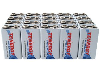 20 pcs of Tenergy Premium 9V 200mAh NiMH Rechargeable BatteriesB004S7C3GU