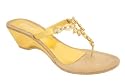 Unze Fashion Slipper (chappal) - L14533-Gold-7.0