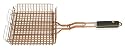 Outset QN73 Copper Nonstick Grill Basket with Soft-Grip Handle