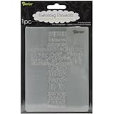 Darice 1218-49 Cross with Script Embossing Folder, 4.25 by 5.75-Inch