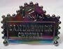 Imperial Glass Logo Dealers Sign in Black Carnival Glass