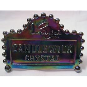 Imperial Glass Logo Dealers Sign in Black Carnival Glass