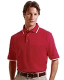 Harriton Adult Short-Sleeve Pique Polo with Tipping