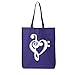 music note heart Cotton Canvas Tote Bag in Purple - One Size