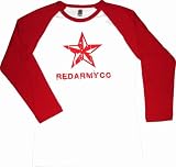 Red Army Weathered Star Girls Raglan Tee (White/Red)