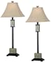 Bennington Buffet Lamps Set Of 2, FAWN FABRIC, NATURAL SLATE