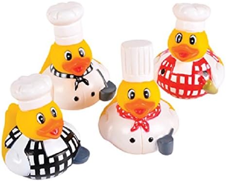 2'' Chef Rubber Duck Pack of 12