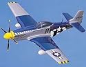 Large Aircraft Model with Stand - The P-51D Mustang "Bald Eagle", Silver/Blue with I-Strips, Loaded