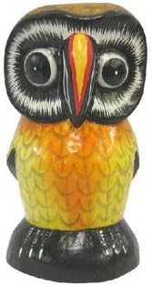 Bali wood carving made ??objects Owl Colorful yellow