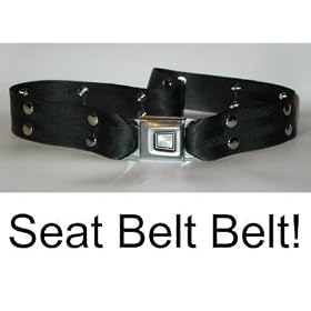 New! Black Seatbelt Belt With Real Recycled Seatbelt Buckle!