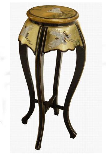 Elegant Oriental Furniture Golden Plant Stand