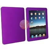Purple Silicone Skin Case + Black Notebook Sleeve for Apple iPad