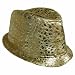 41Y8MKZHMvL. AA75  GOLD METALLIC CROCO SHORT BRIM FEDORA HAT