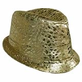 41Y8MKZHMvL. SL160  GOLD METALLIC CROCO SHORT BRIM FEDORA HAT