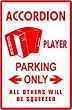 ACCORDION PLAYER PARKING button music sign