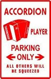 ACCORDION PLAYER PARKING button music sign