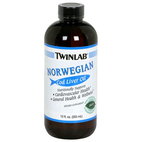 TwinLab Norwegian Cod Liver Oil, Mint, 12-Ounce (355 ml) (Pack of 3) by Norwegian Cod Liver Oil