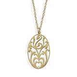 Sterling Silver 18 Inch 14 Karat Gold Plated Filigree Design Necklace