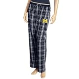 Michigan Wolverines Ladies Navy Blue Plaid Highland Pajama Pants