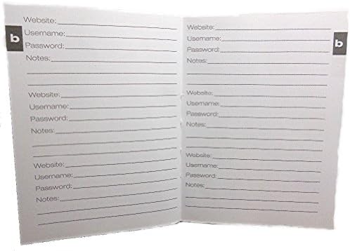 Internet Username and Password Organizer Note Pad (Black & White)