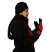 Men's Winter Fleece Hat Scarf Gloves Set Black/Red