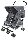 Poussette canne double twin Triumph Maclaren charcoal
